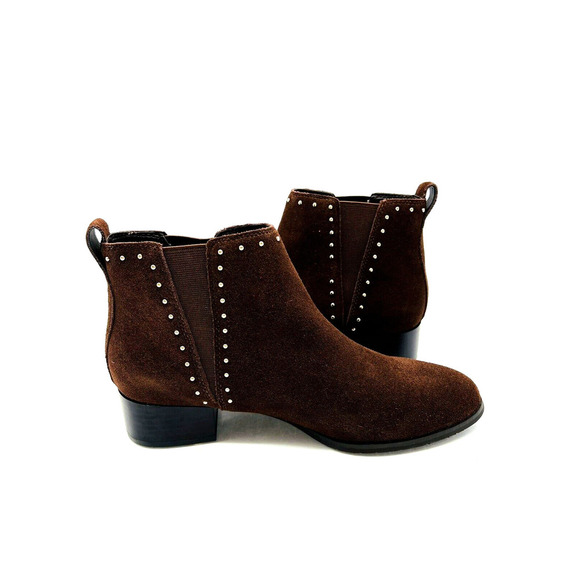 Isaac Mizrahi Studded Suede Ankle Booties- Coffee, US 8.5M *missing stud* - Picture 8 of 11